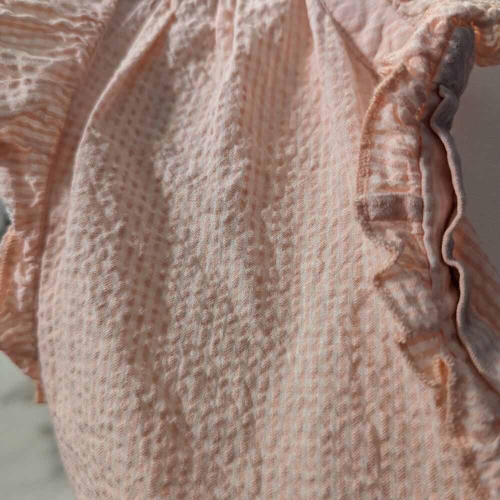 #301 Ruffled Pink Button-Up Top from The Loft - Picture 5 of 6